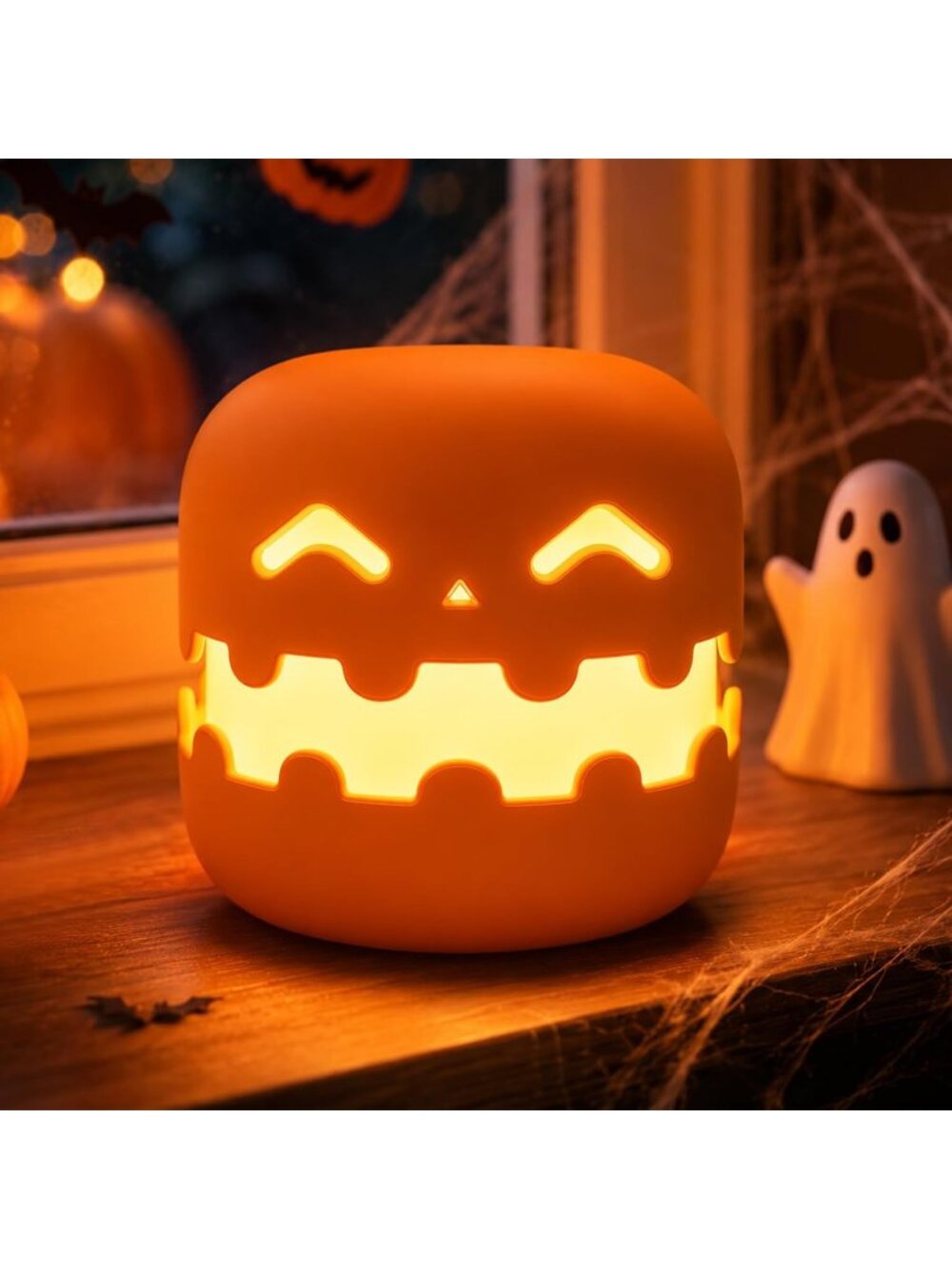 New Pumpkin Lamp Rechargeable Touch Dimmable Halloween Camping Lantern for Kids